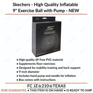 Skechers - High Quality Inflatable 9" Exercise Ball with Pump - NEW